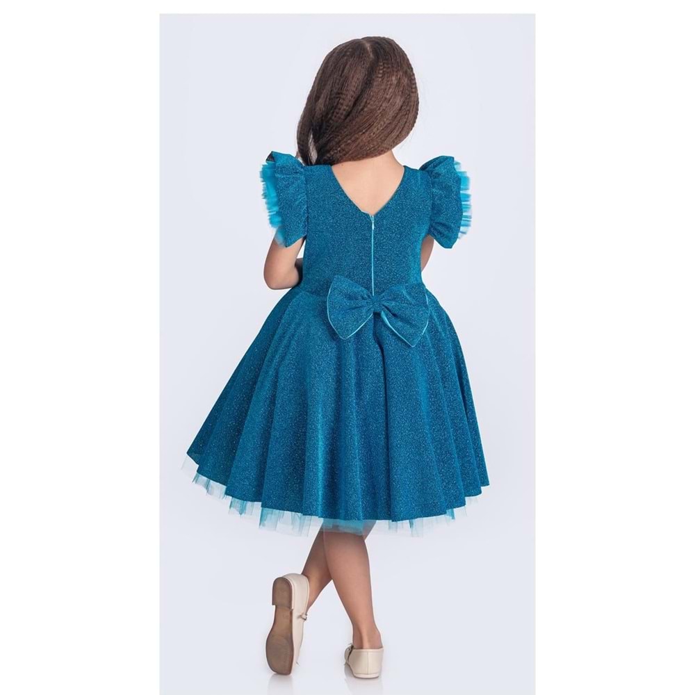 Kız Çocuk Janjanlı Kumaş Abiye SB669