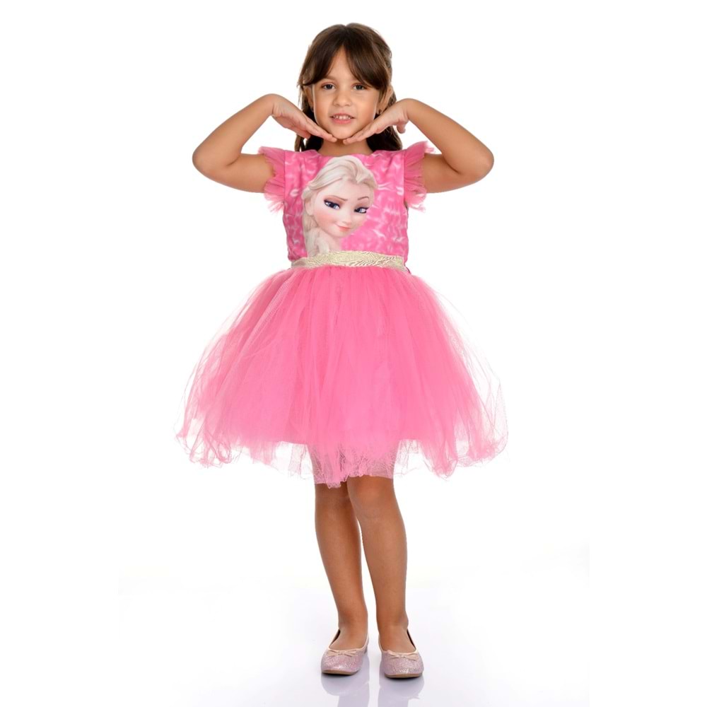 Pembe Elsa Parti Elbisesi