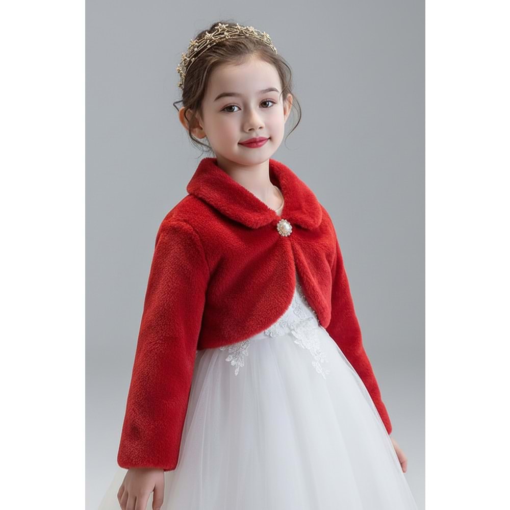 Kışlık Uzun Kollu Kız Çocuk Bolero