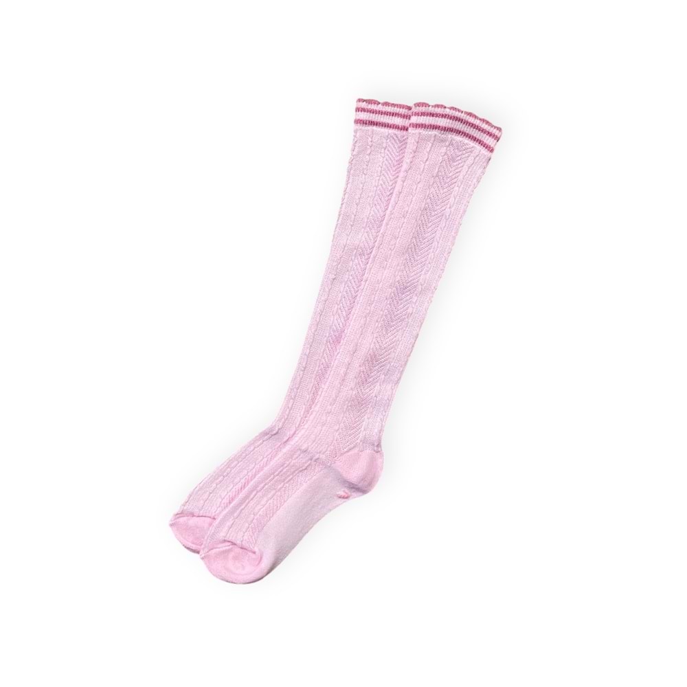 Desenli Dizaltı Çorap Kız Çocuk Çorap SB709