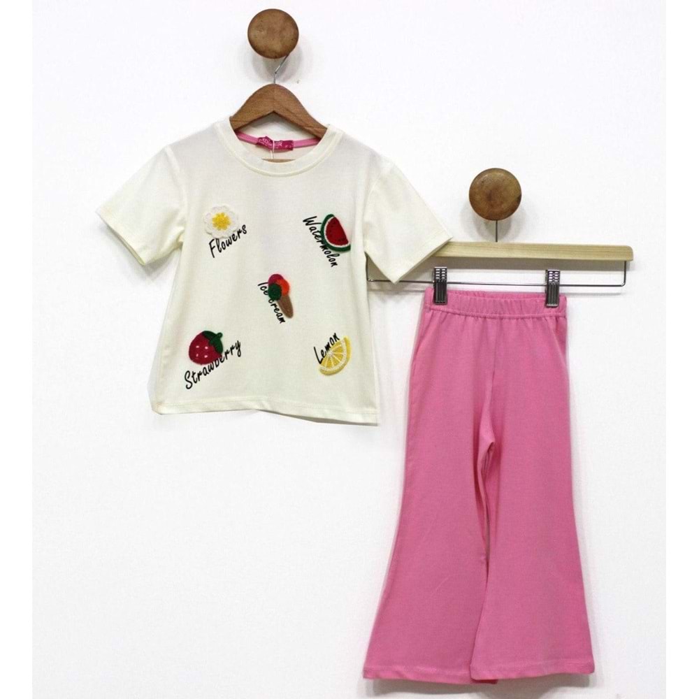 Kız Çocuk Kısa Kol İspanyok Yazlık Takım SB712