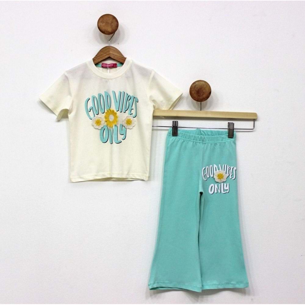 Kız Çocuk Kısa Kol İspanyok Yazlık Takım SB712