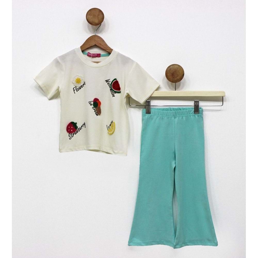 Kız Çocuk Kısa Kol İspanyok Yazlık Takım SB712