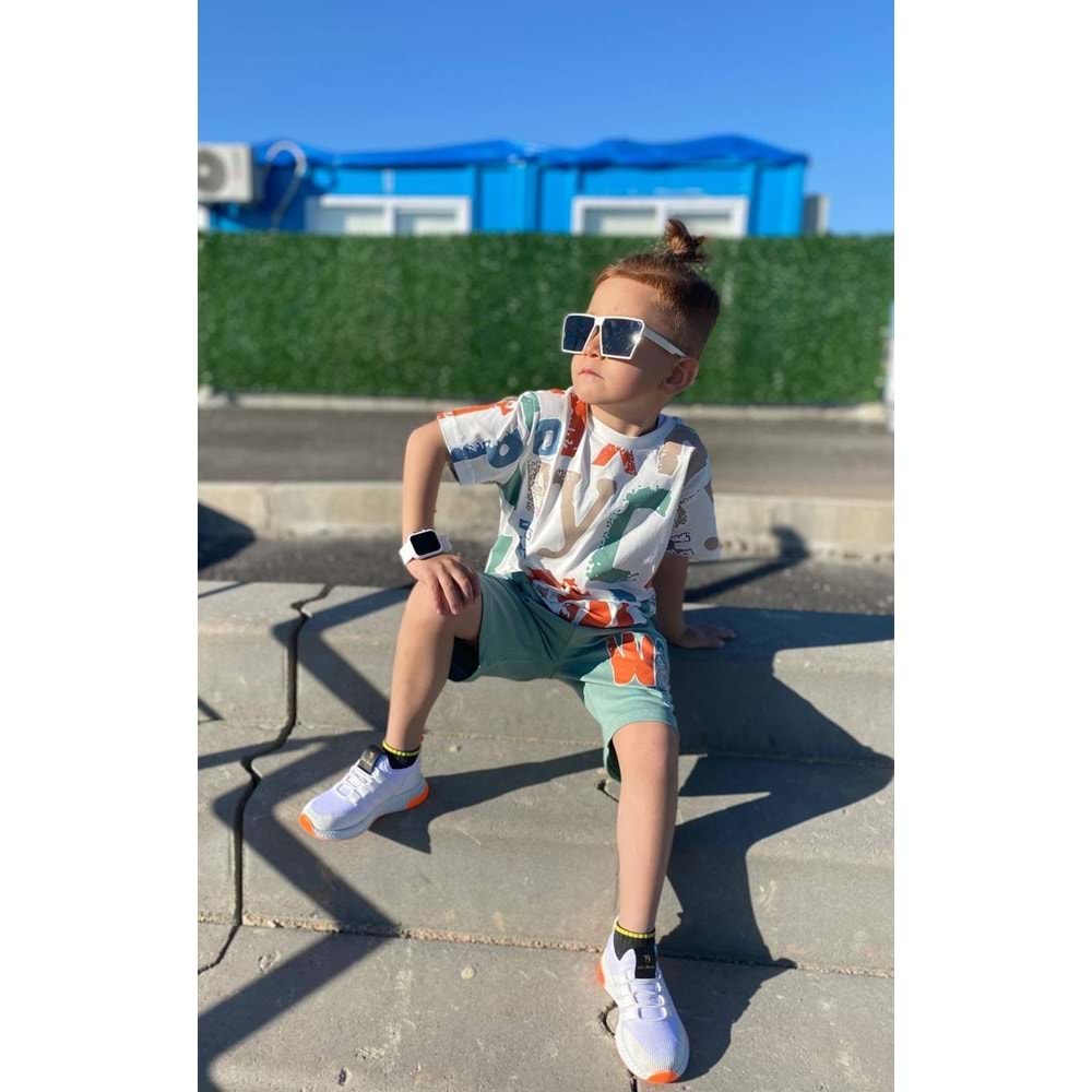 Baskılı Erkek Şortlu Takım SB715