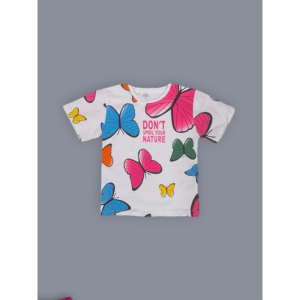 Baskılı Kız Şortlu Yazlık Takım SB730