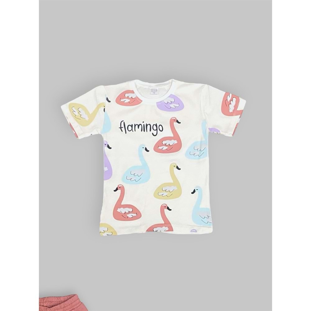 Baskılı Kız Şortlu Yazlık Takım SB730