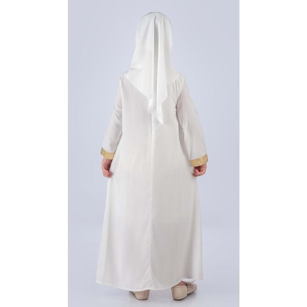 Kız Çocuk Eşarplı Boydan Ferace Elbise