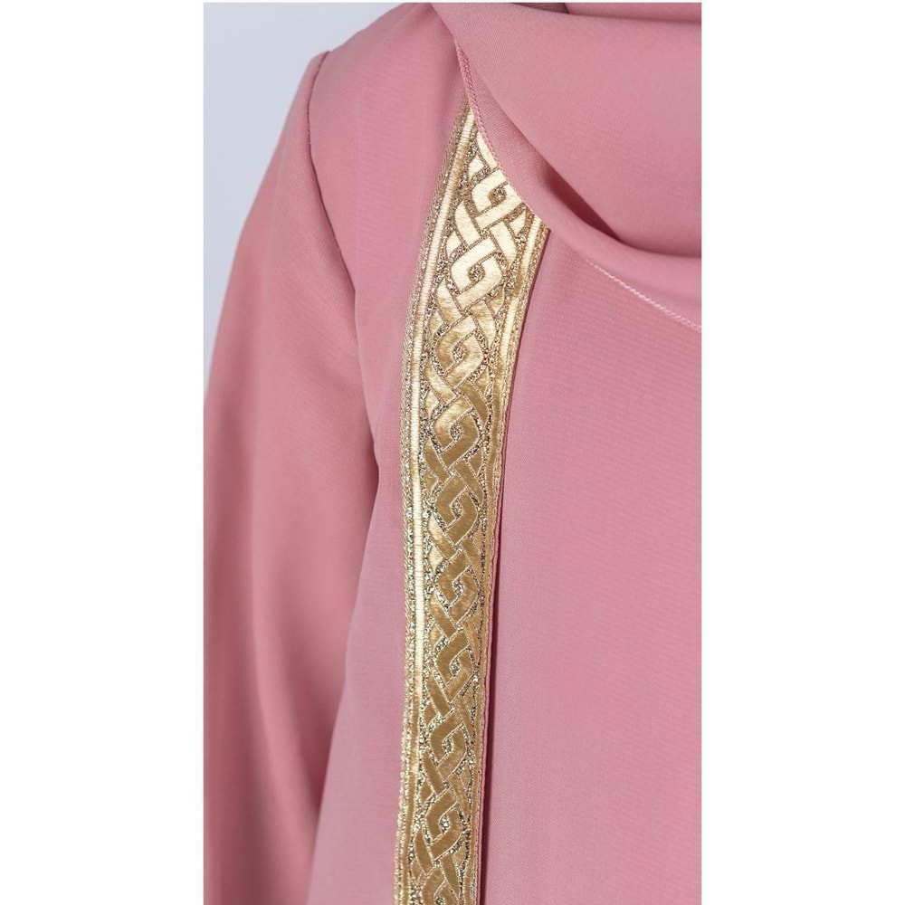 Kız Çocuk Eşarplı Boydan Ferace Elbise