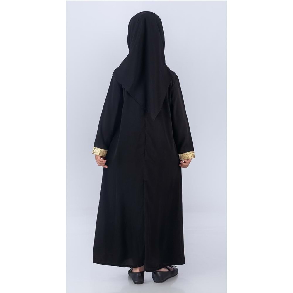 Kız Çocuk Eşarplı Boydan Ferace Elbise