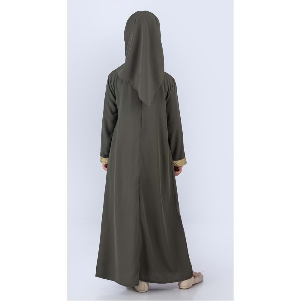 Kız Çocuk Eşarplı Boydan Ferace Elbise