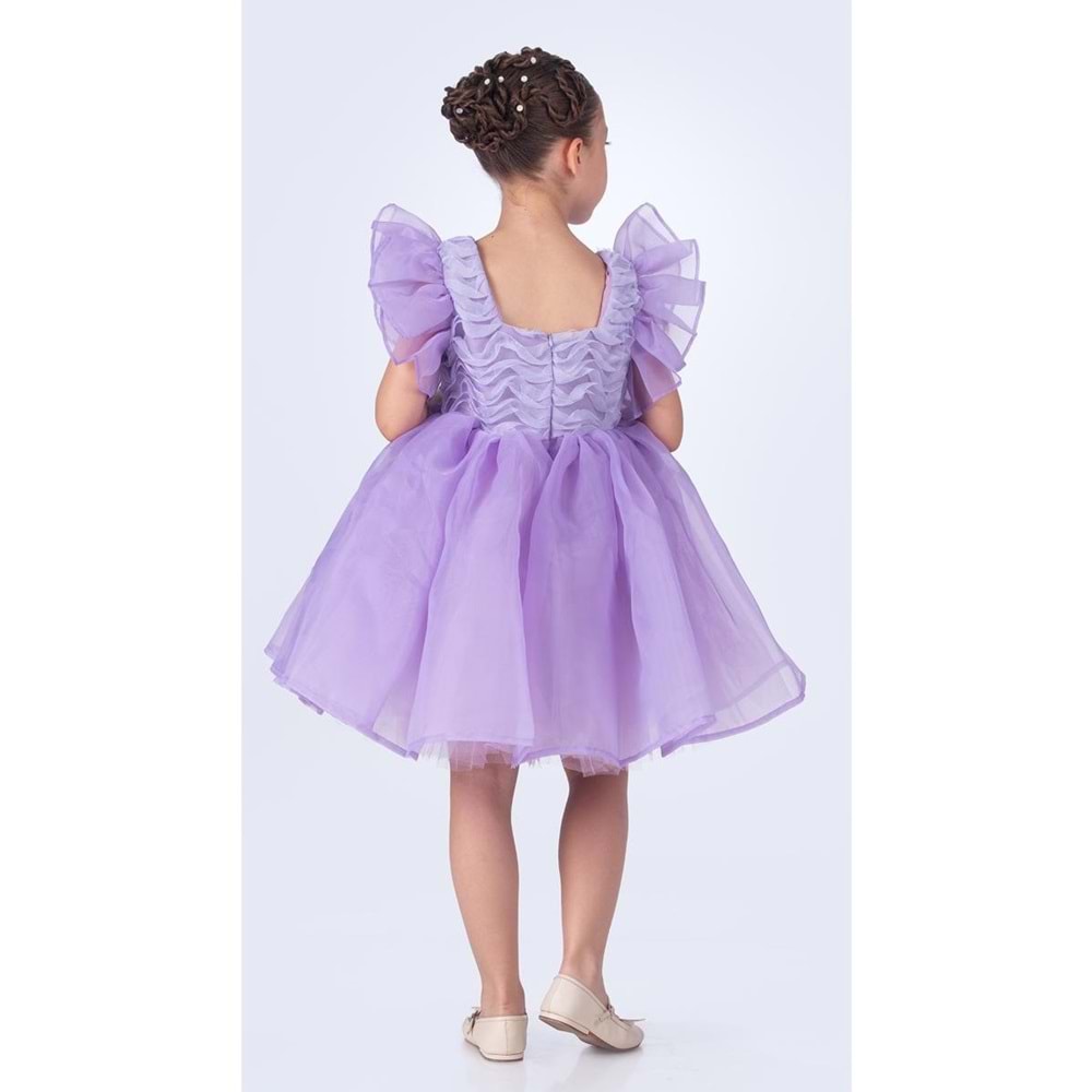 Robası Modelli Kız Çocuk Şifon Abiye