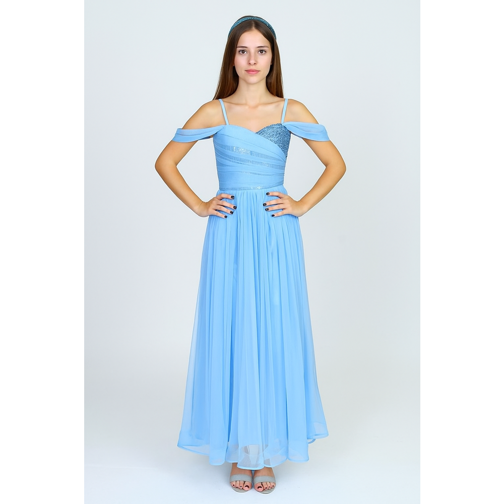 Kız Çocuk Şifon Destekli Garson Abiye