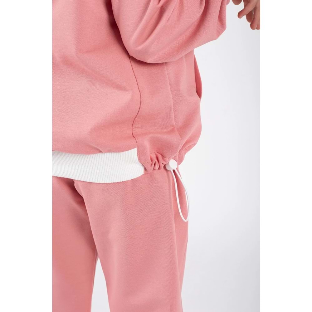 Kız Çocuk Arma Detaylı Lastikli Tarz Eşofman Takım