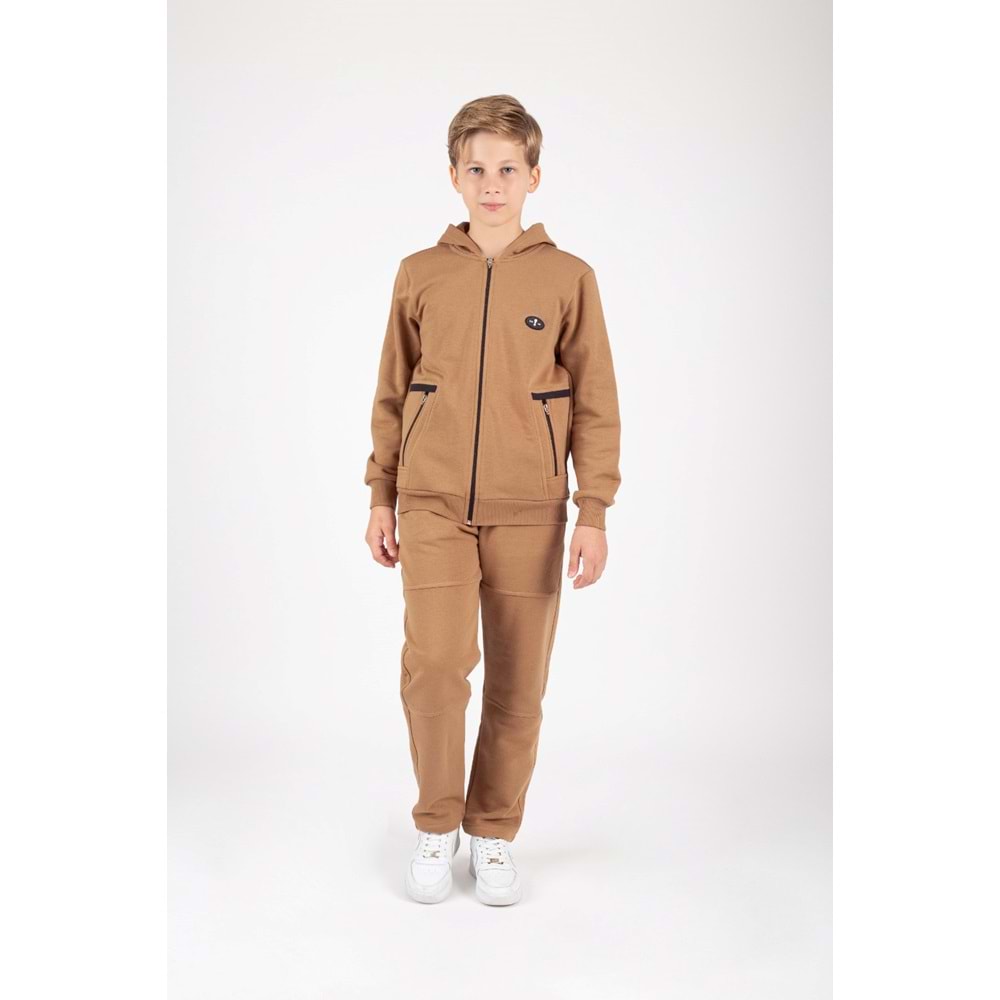 Erkek Çocuk Kapuşonlu Fermuarlı Tarz Eşofman Takım