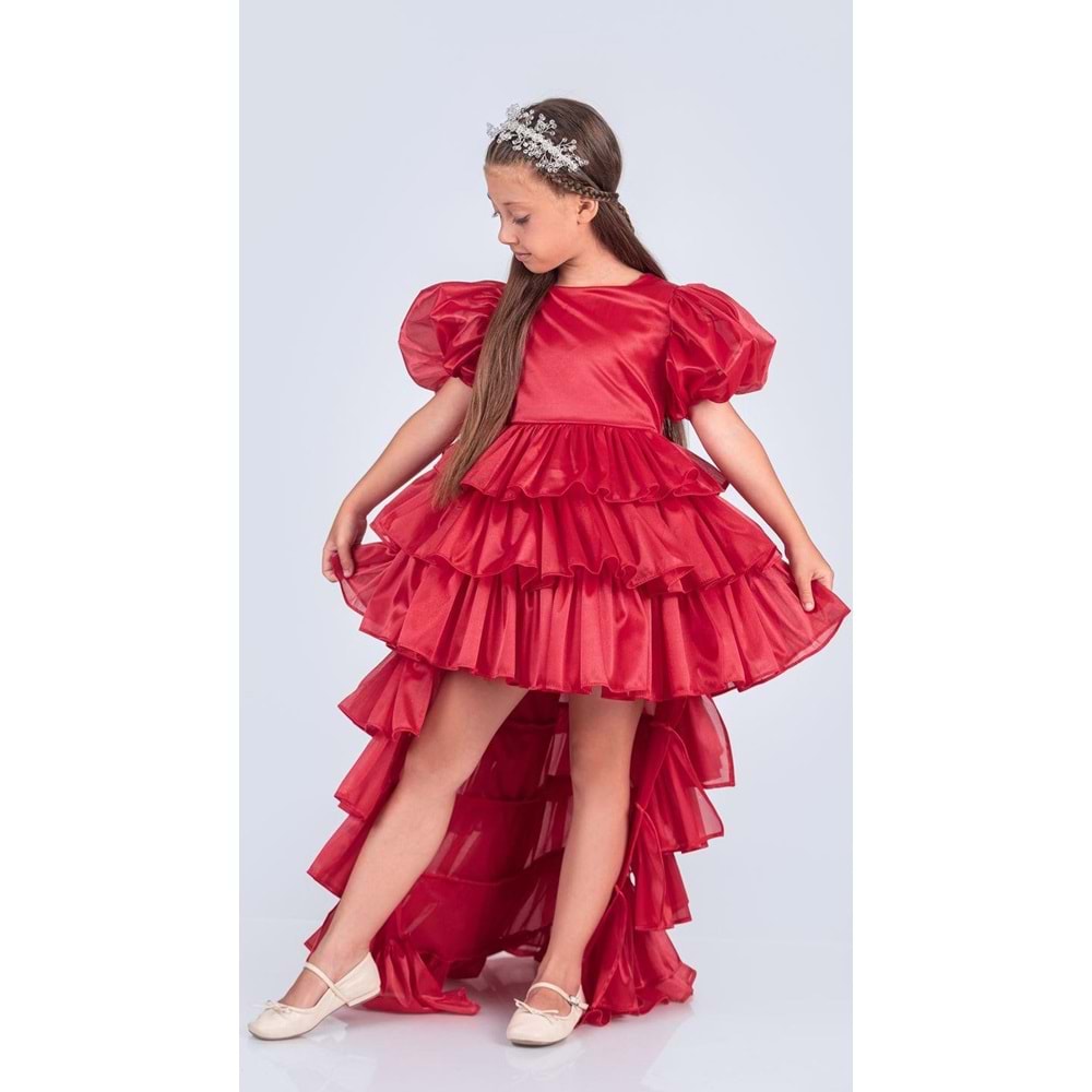 Kız Çocuk Çıkarılabilir Kuyruklu, Taçlı Elbise Abiye