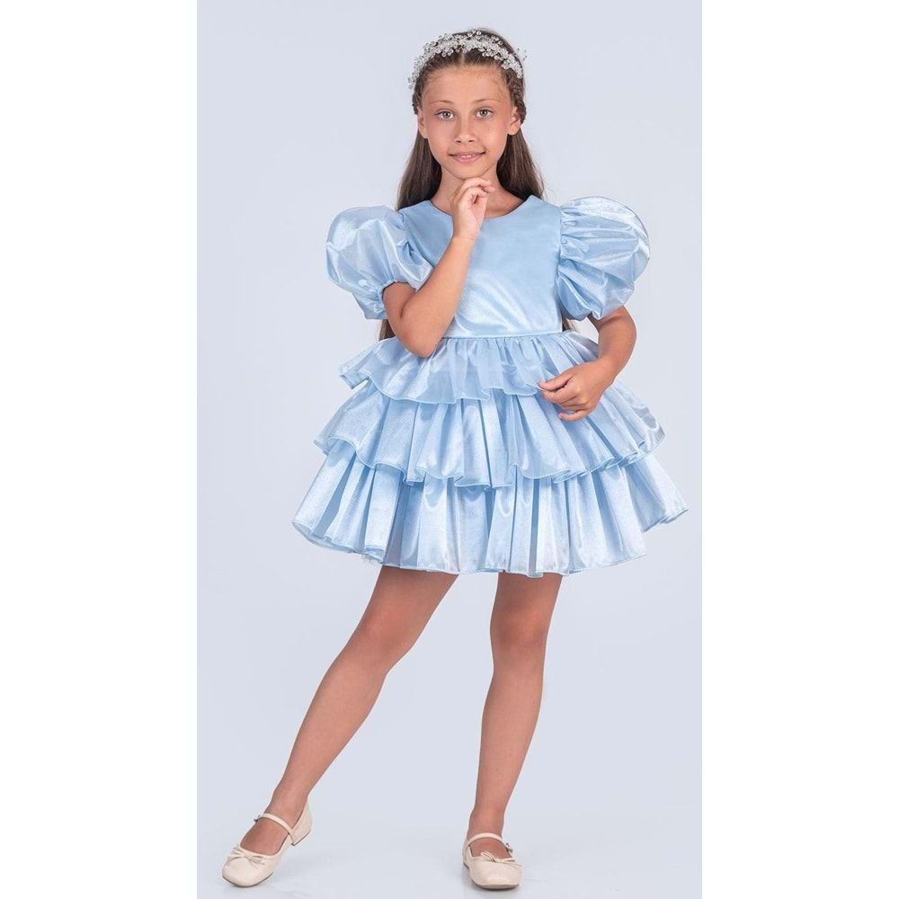 Kız Çocuk Çıkarılabilir Kuyruklu, Taçlı Elbise Abiye