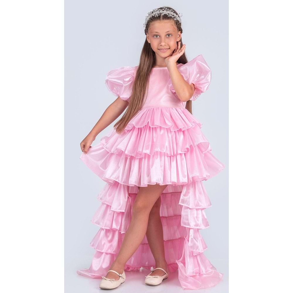 Kız Çocuk Çıkarılabilir Kuyruklu, Taçlı Elbise Abiye