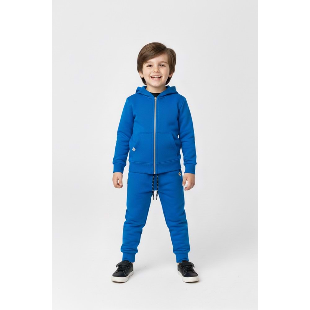 2iplik Erkek Çocuk Kapüşonlu Eşofman Takım M00765