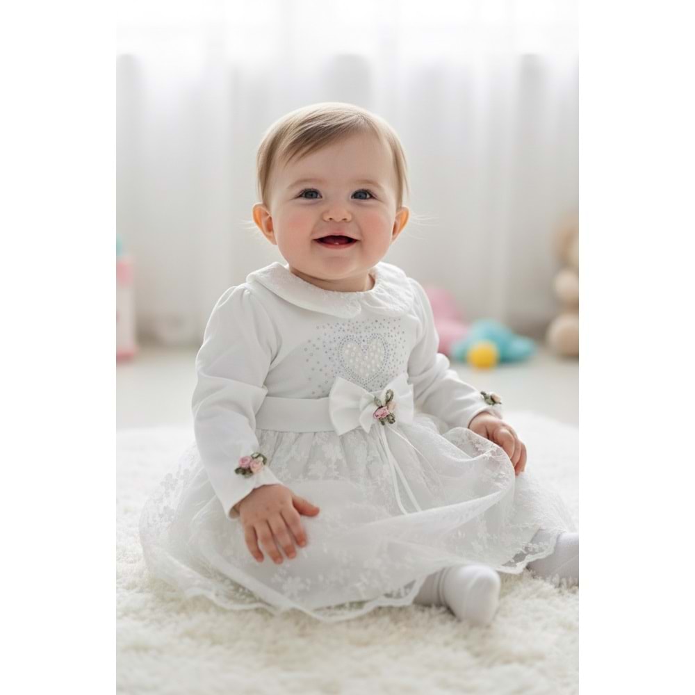 Kız Bebe Kalpli Elbise