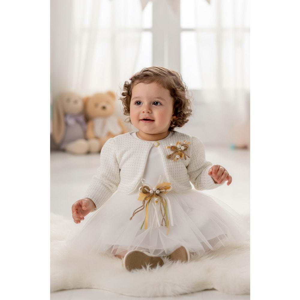 Kız Bebek Bolerolu Tütülü Elbise