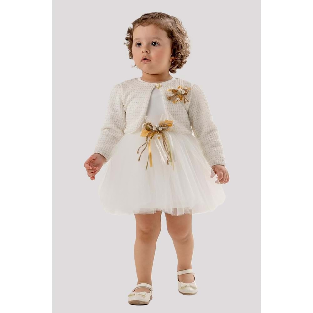 Kız Bebek Bolerolu Tütülü Elbise