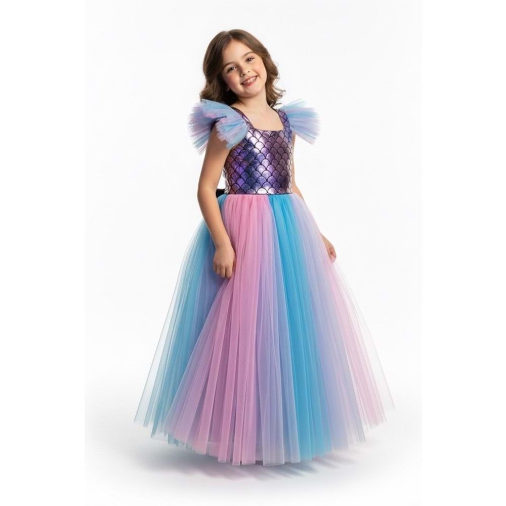 Mermaid Kız Çocuk Parti Elbisesi