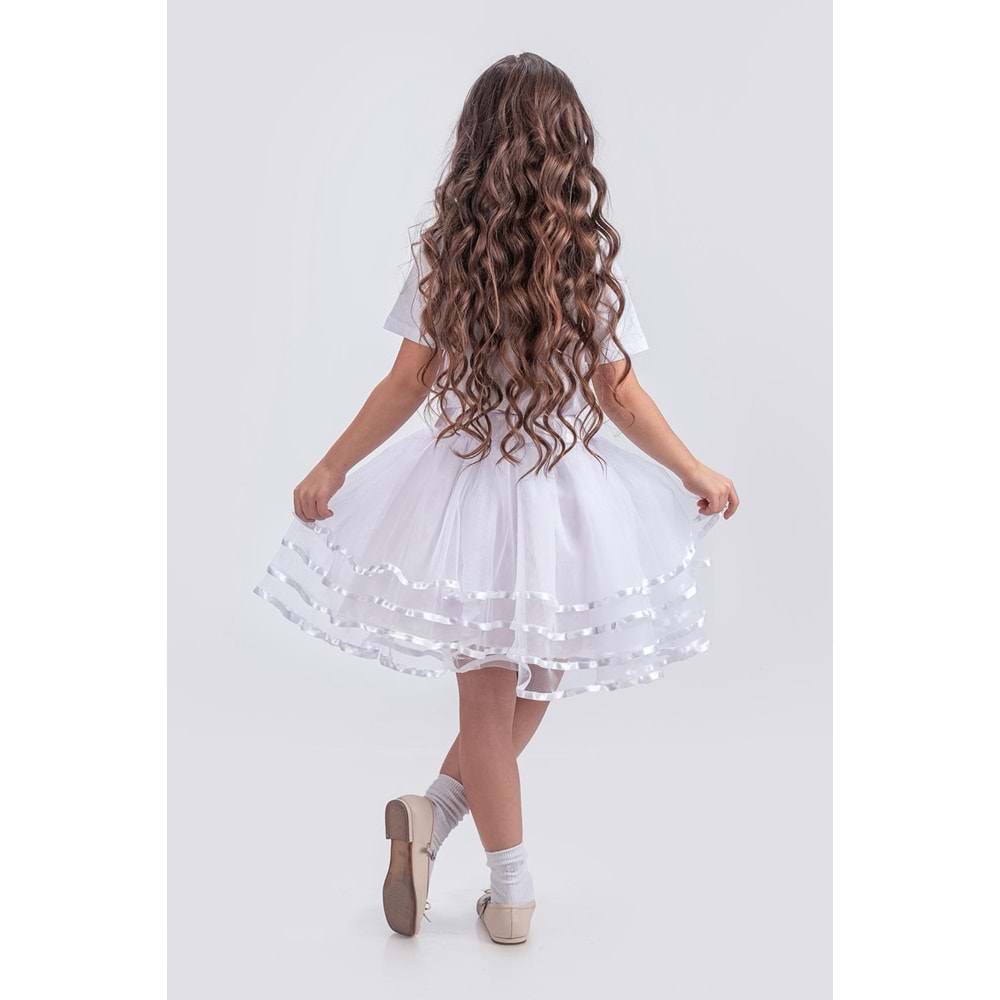 Saten Şerit Katlı Kız Çocuk Tütü Etek M00781