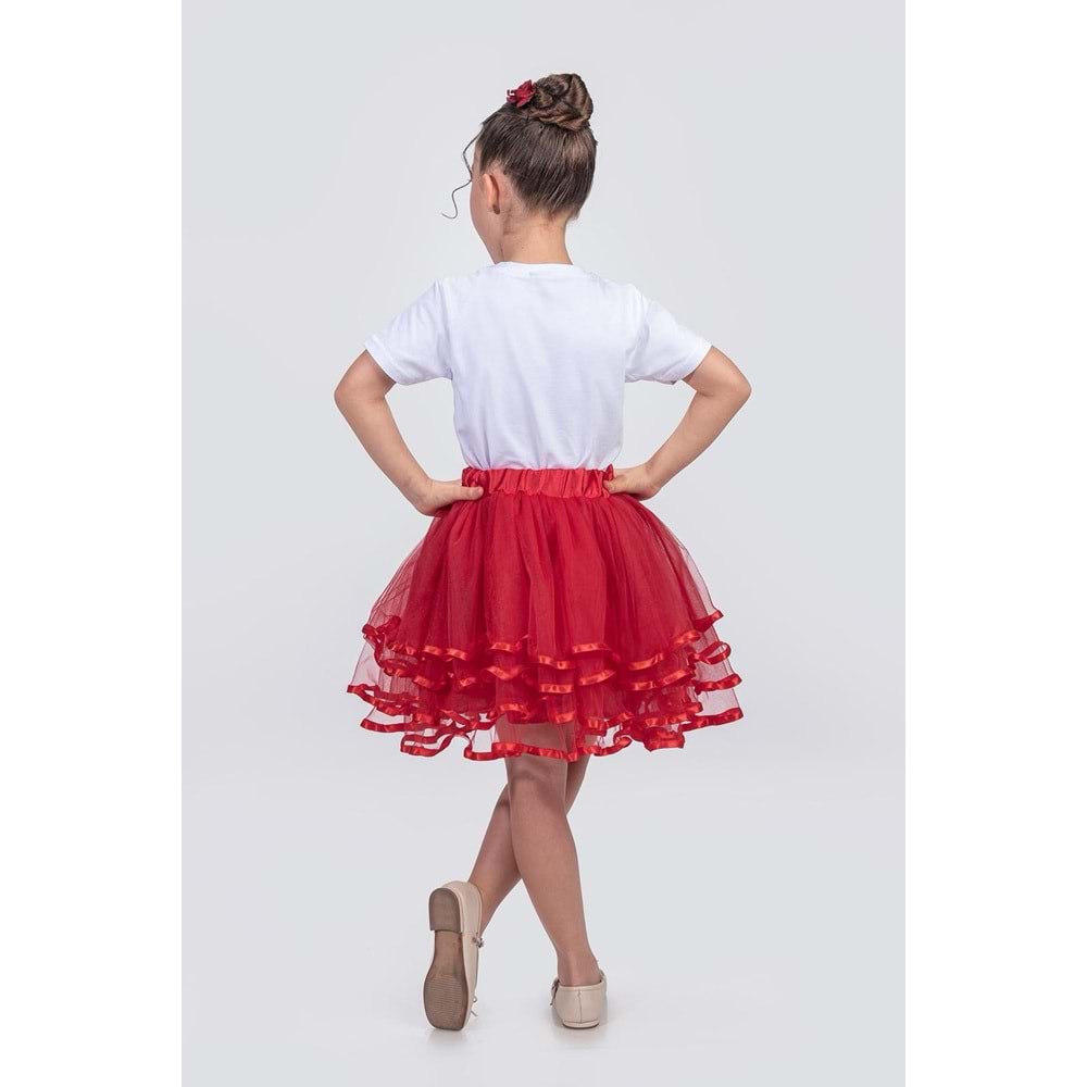 Saten Şerit Katlı Kız Çocuk Tütü Etek M00781