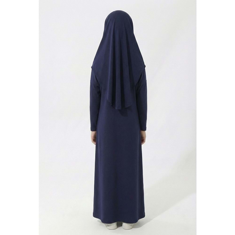 Tek Parça Jarse Tesettür Kız Çocuk Namaz Elbise