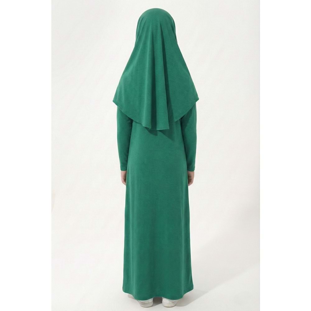 Tek Parça Jarse Tesettür Kız Çocuk Namaz Elbise