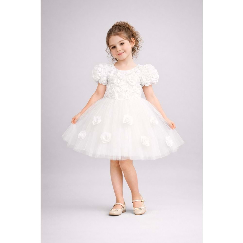 Kız Çocuk Güllü Tütü Özel Gün Elbisesi