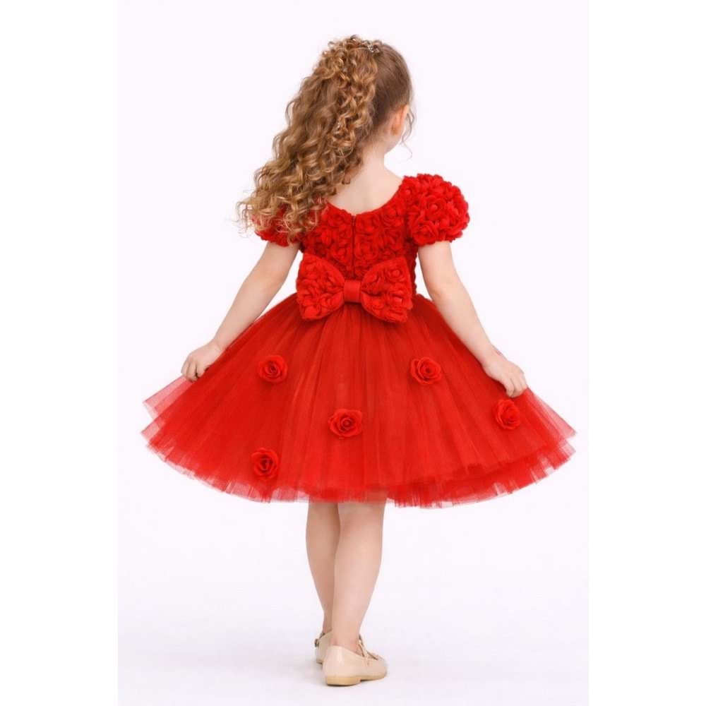 Kız Çocuk Güllü Tütü Özel Gün Elbisesi
