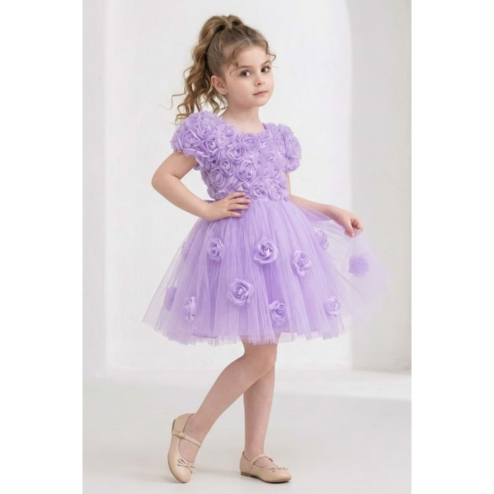Kız Çocuk Güllü Tütü Özel Gün Elbisesi