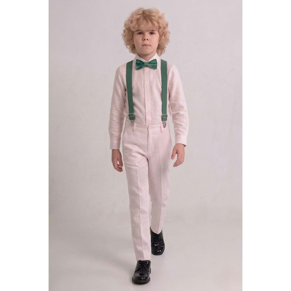 23 Nisan Çocuk Bayramı Beyaz Gabardin Pantolonlu Erkek Çocuk Takımı