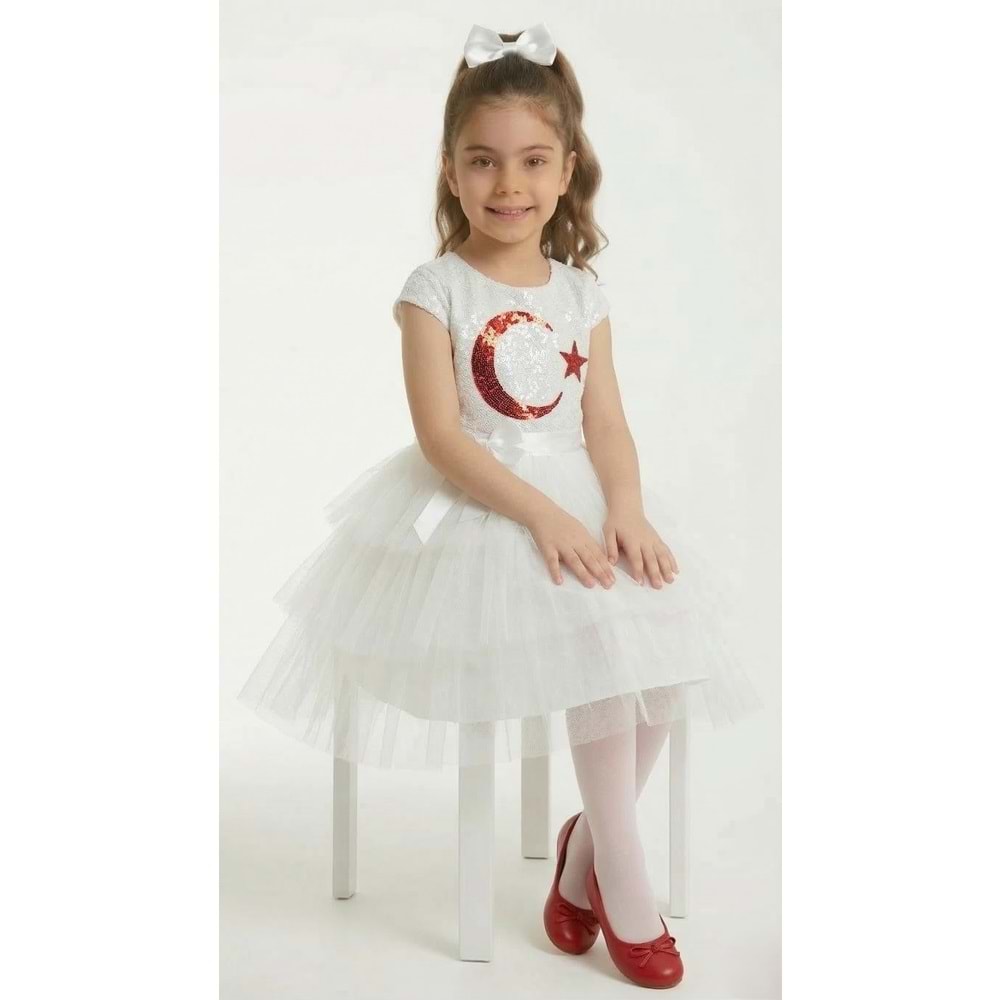 Bayraklı Kız Çocuk Tören Elbise