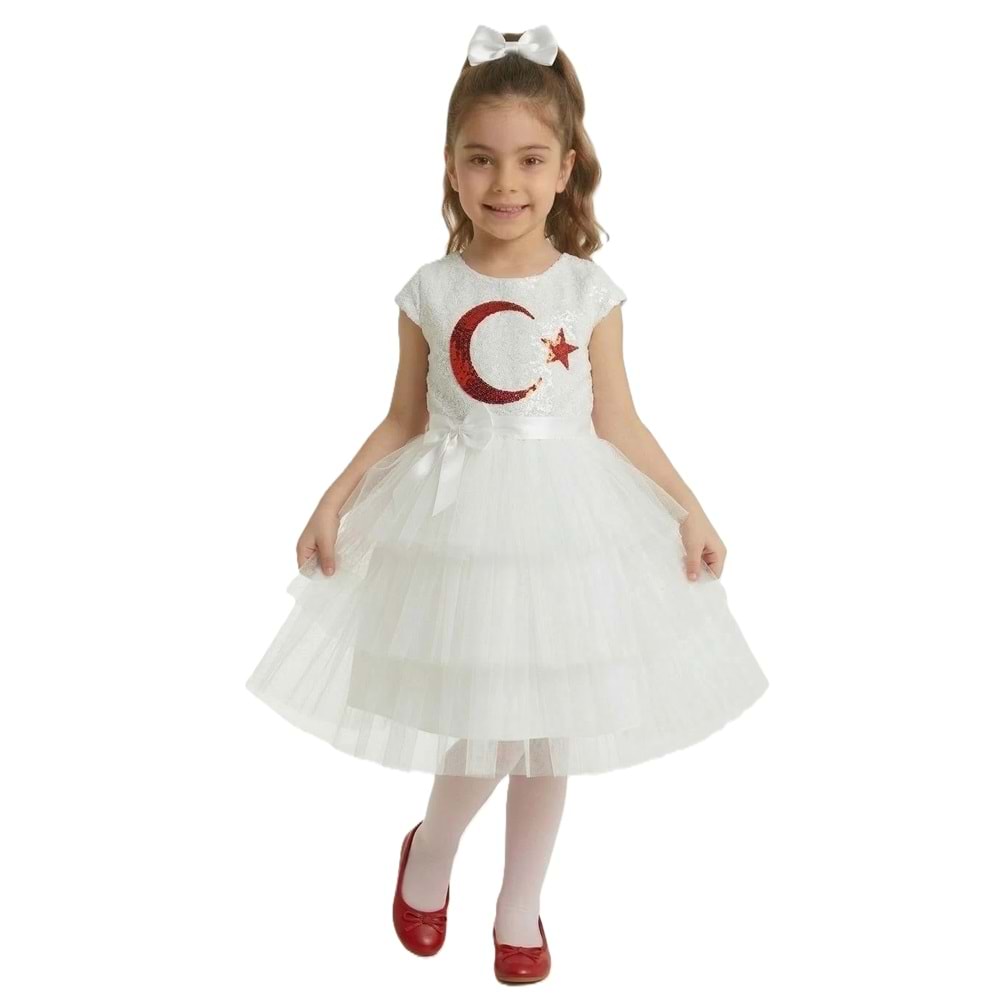 Bayraklı Kız Çocuk Tören Elbise