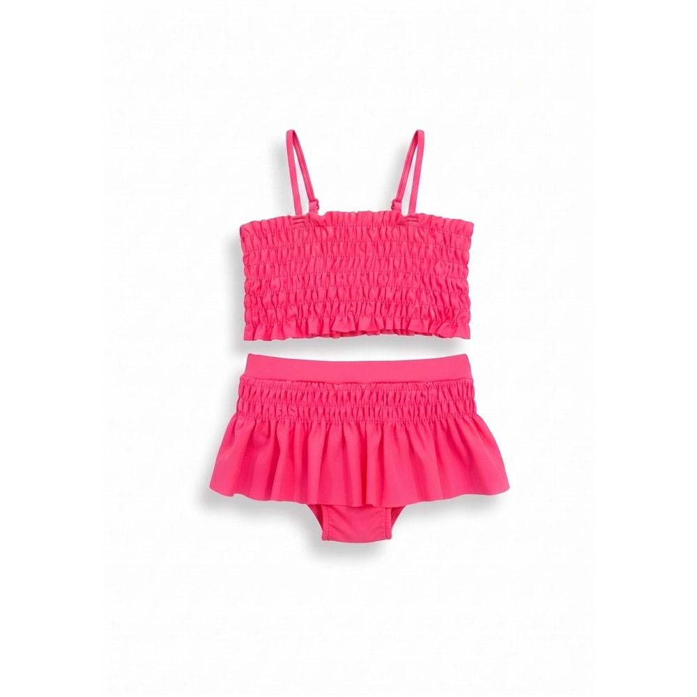 Kız Çocuk Desenli Deniz ve Havuz Bikini Mayo M00815