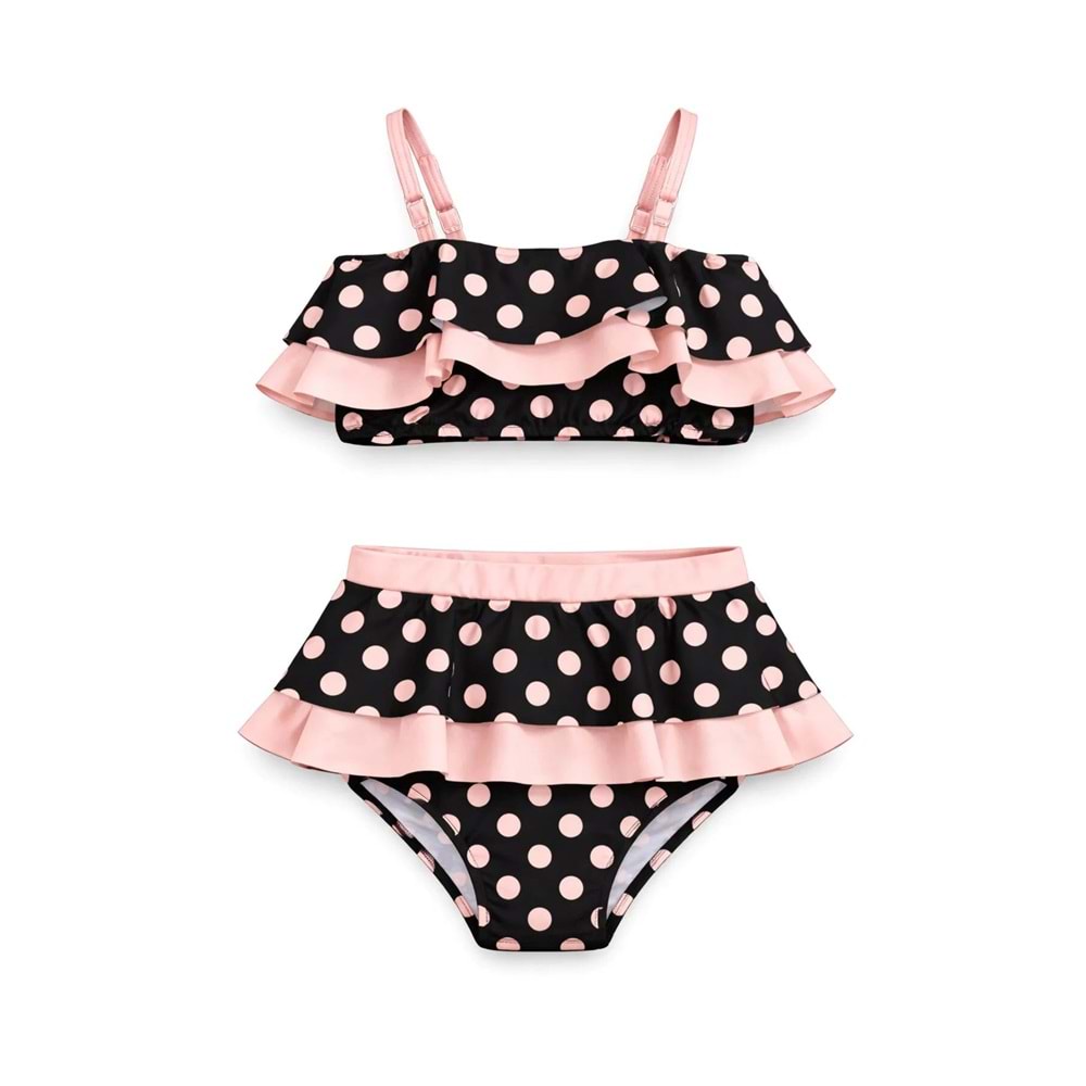 Kız Çocuk Desenli Deniz ve Havuz Bikini Mayo M00815