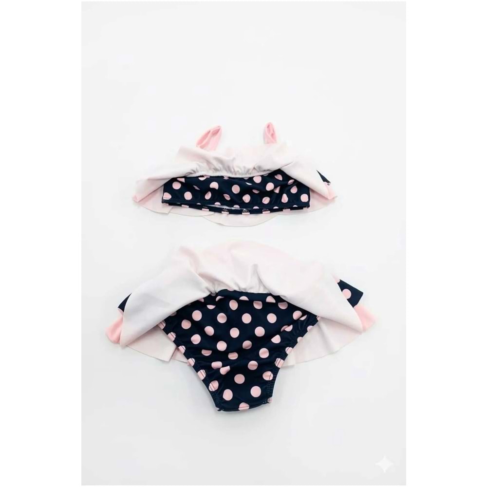 Kız Çocuk Desenli Deniz ve Havuz Bikini Mayo M00815