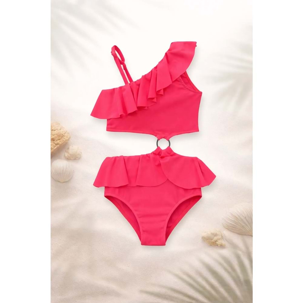 Kız Çocuk Desenli Deniz ve Havuz Bikini Mayo M00815