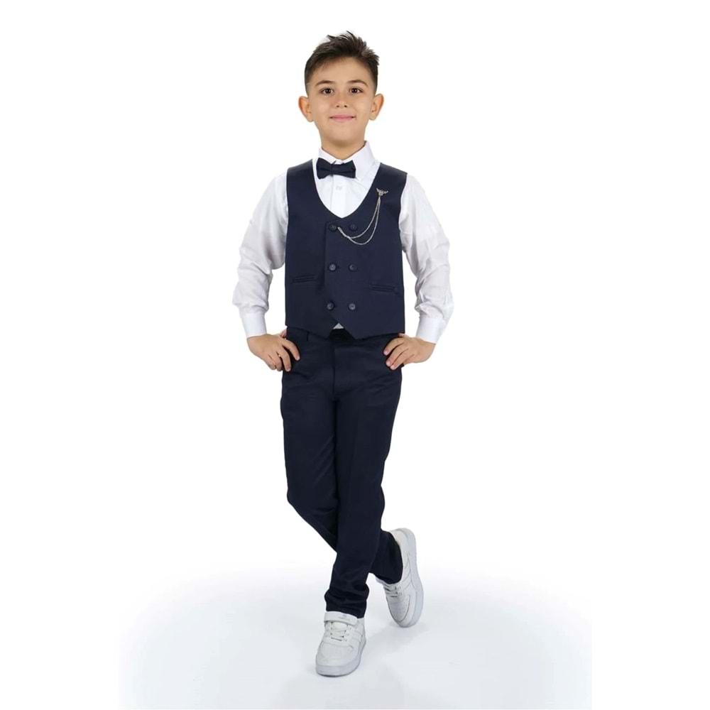 Erkek Çocuk 6 Düğme Yelek Takım Elbise M00834