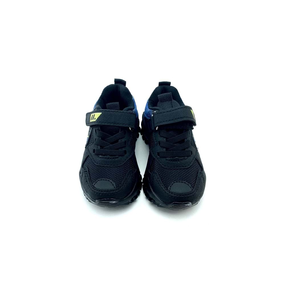 Çırtçırtlı Siyah Mavi Erkek Çocuk Spor Ayakkabı