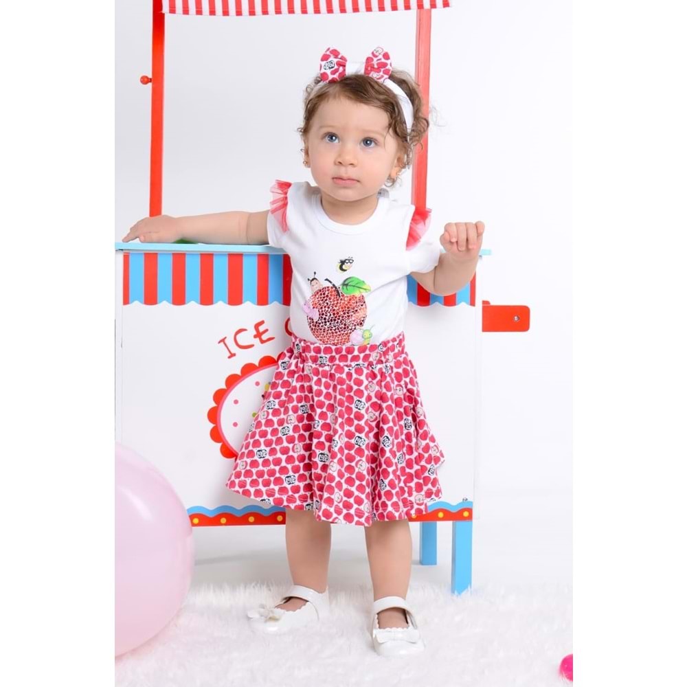 Elma Kız Bebek Badili Etekli Takım