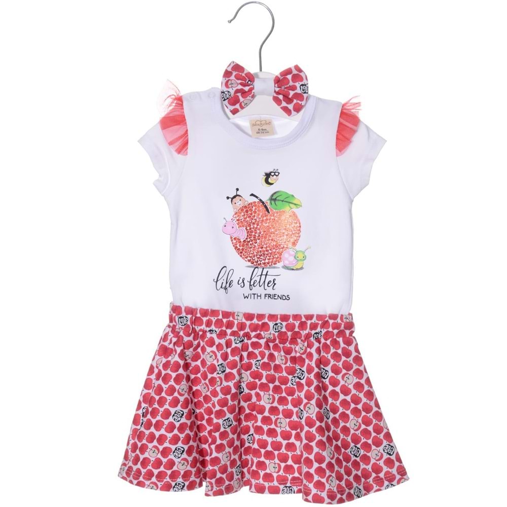 Elma Kız Bebek Badili Etekli Takım