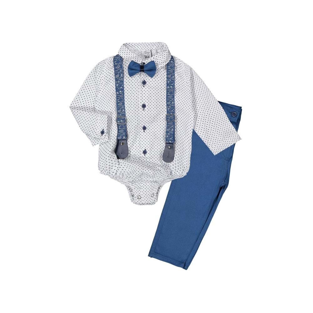 Erkek Bebek Gömlek, Askı, Papyon Ve Pantolon Takım SB294