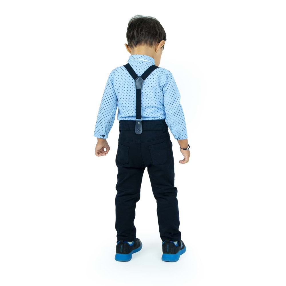 Erkek Bebek Gömlek, Askı, Papyon Ve Pantolon Takım SB294