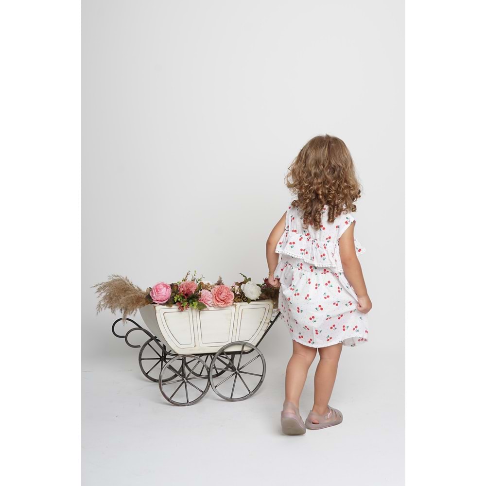 Pamuk Yazlık Rahat Kalıp Kız Çocuk Elbise SB406