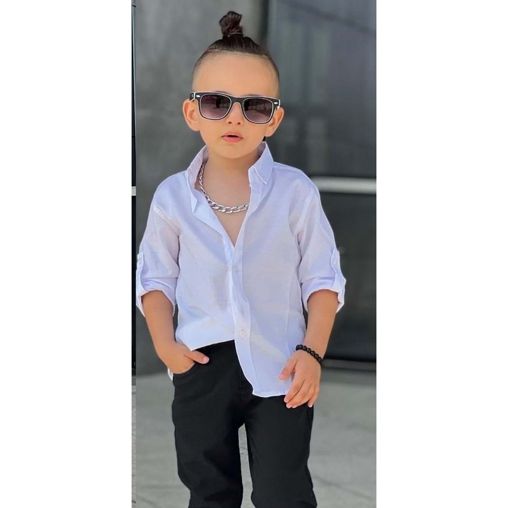 Erkek Çocuk Gömlek, Gabardin Pantolon Kombin Takım SB422