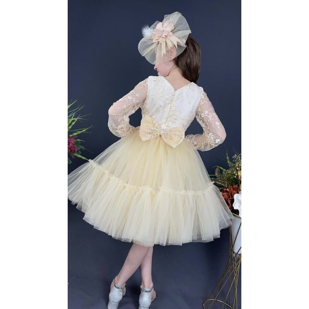 Kız Çocuk Elbise Tokalı Kokoş Elbise SB472