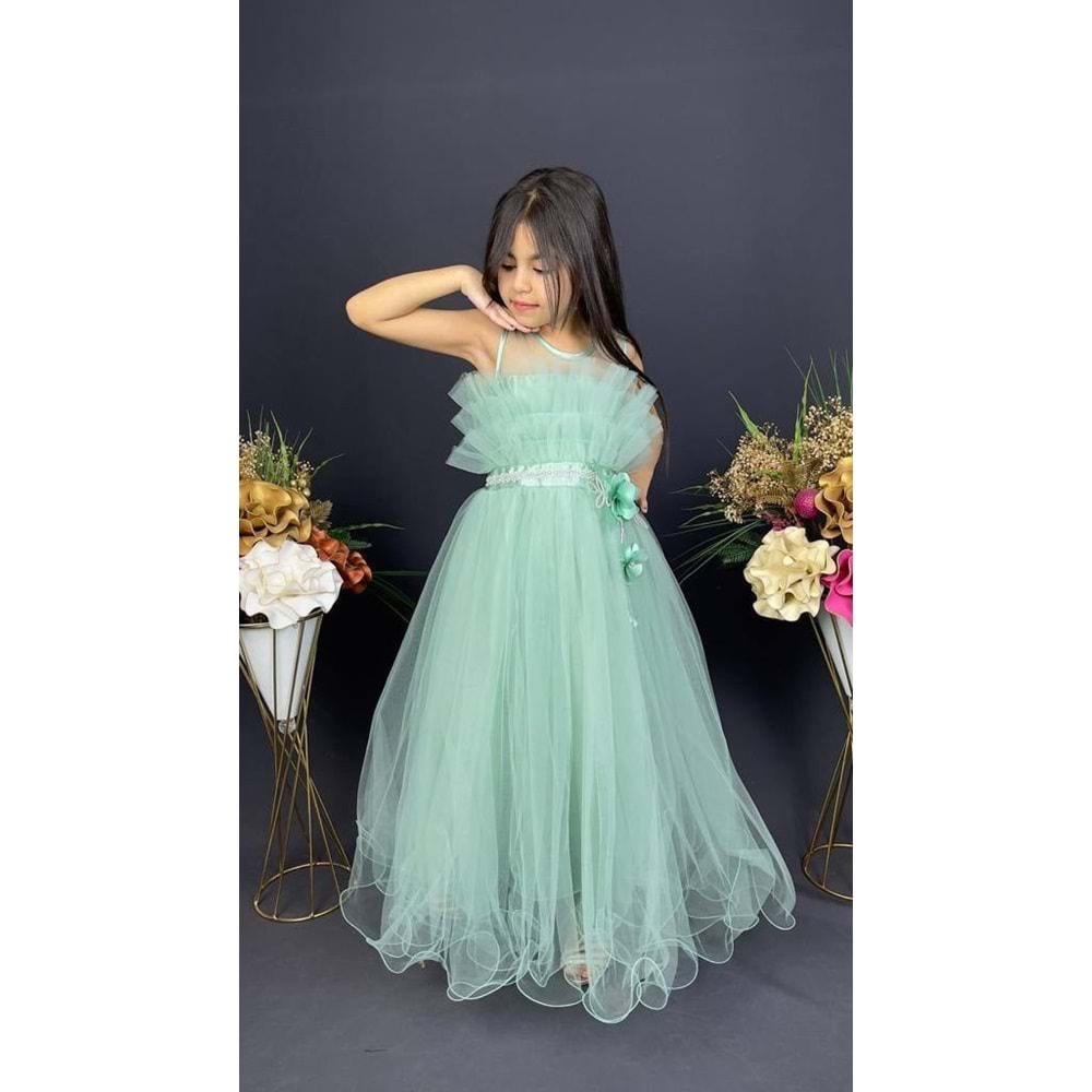 Organze Kumaş Kız Çocuk Abiye SB475